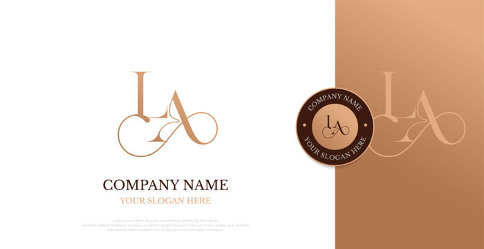 Initial LA Logo Design Vector 