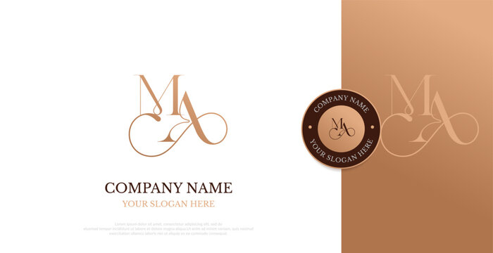 Initial  MA Logo Design Vector 