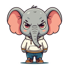 Cute Elephant Cartoon Vector Icon Illustration Animal Sport Icon Isolated Flat vector illustration