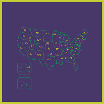 Stunning detailed map of America Gulf 
