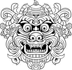 chinese lion dance head drawing