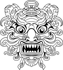 chinese lion dance head drawing