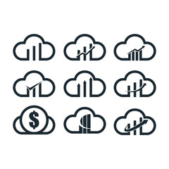 set Cloud finance logo design. Cloud finance icon design
