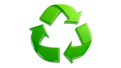 Obraz premium Bright Green Recycle Symbol on Black Background