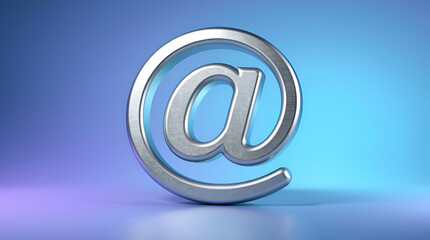 Modern Metallic Email Symbol @ Icon