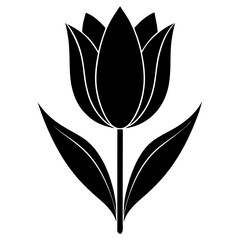 Silhouette of a bold tulip with smooth and sleek petals
