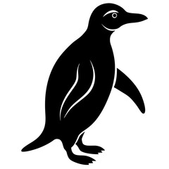 Silhouette of a penguin waddling