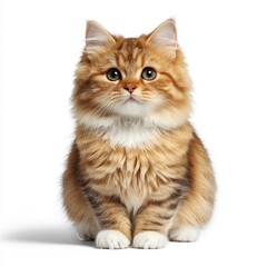 Obraz premium Playful cat sitting gracefully indoor home setting animal portrait soft lighting front view feline charm