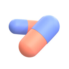 3D pill medicine illustration for medical themed projects