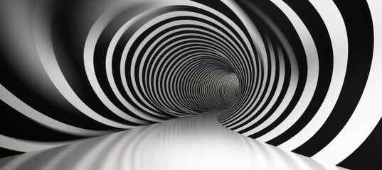 Abstract black and white spiral tunnel. (1)