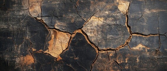 Fototapeta premium Cracked earth highlighting environmental impact of drought on ecosystems and food supply in parched regions