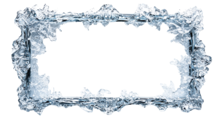 Ice frame on transparent background