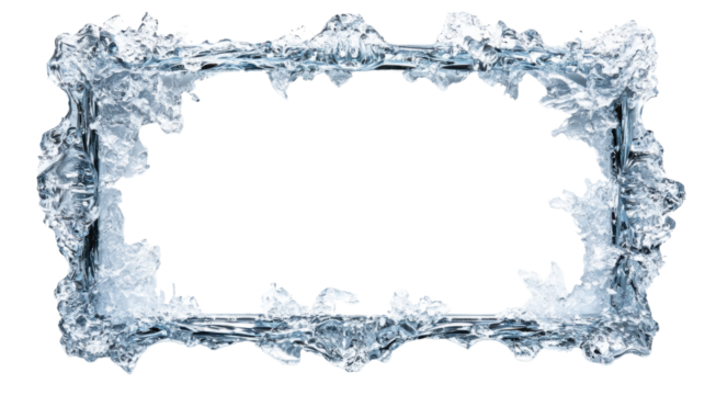 Ice frame on transparent background
