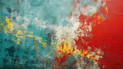 Fototapeta premium month canvas grunge history concept. Abstract colorful painting with vibrant hues of red, blue, and yellow.