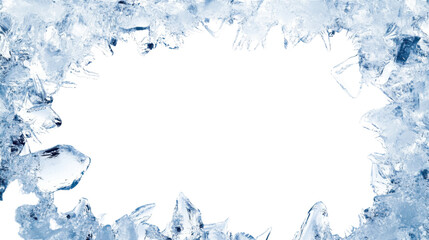 Ice frame on transparent background