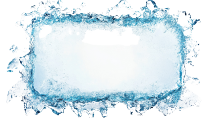 Ice frame on transparent background