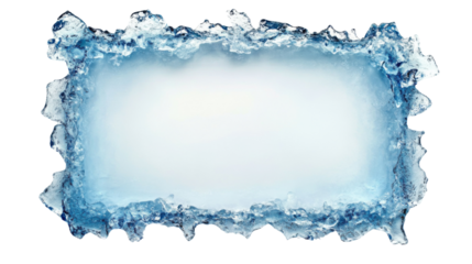 Ice frame on transparent background