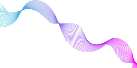 Abstract gradient colorful wave stripe blend Technology minimal wavy pattern, stylish line and web background. vector design speed lines on transparent ribbon isolated Undulate Wave Swirl, background.