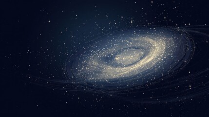 Fototapeta premium Celestial Spiral Galaxy Amidst Distant Stars