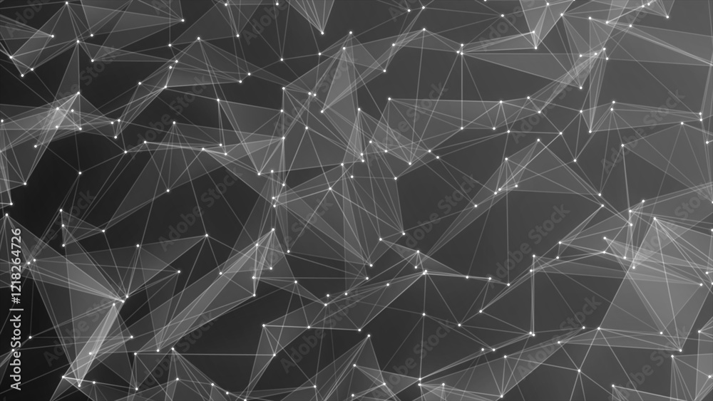 Poster white plexus dot abstract technology futuristic network with loop black background. technology abstr