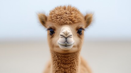Obraz premium Close-up portrait of an adorable, young Bactrian camel.