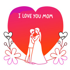I love you mom illustration vector art