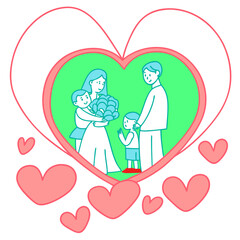 I love you mom illustration vector art