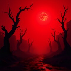 Fototapeta premium red blood night background