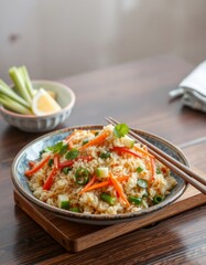 asian vegetarian fried rice photo for menu