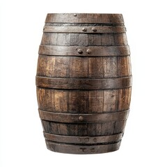 Fototapeta premium Rustic Wooden Barrel, Aged Oak, Vintage Wine Cask.