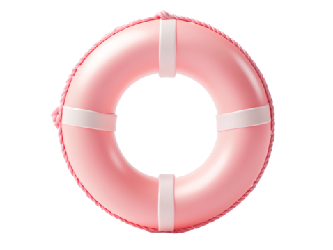 pink lifebuoy isolated on transparent background - Powered by Adobe