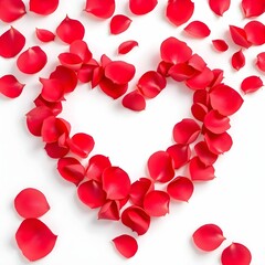 "Romantic Heart of Red Rose Petals  valentine's day"
