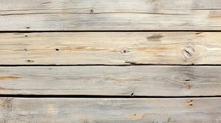 Fototapeta premium Horizontal weathered light gray wood planks background texture.