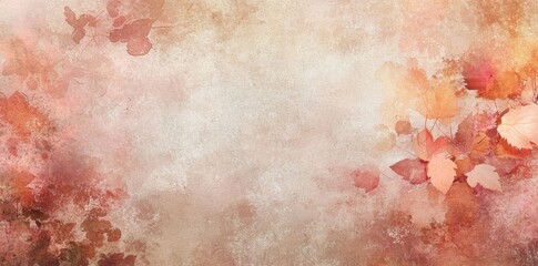 Autumnal Leaves Watercolor Abstract Background Design