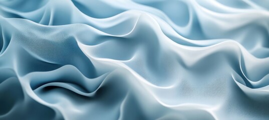 Obraz premium Abstract blue fabric waves, elegant silk texture background.
