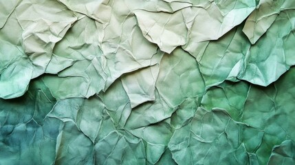 Obraz premium Abstract Green Crinkled Paper Texture Background
