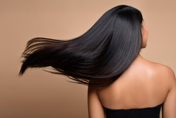 Fototapeta premium アジア人女性の美しい黒髪。（Beautiful black hair of an Asian woman.） 