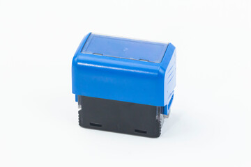 blue stamp isolated on white