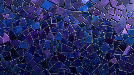 Obraz premium Elegant and modern mosaic with the colors of deep purple and indigo with intricate lines. (Generative AI)