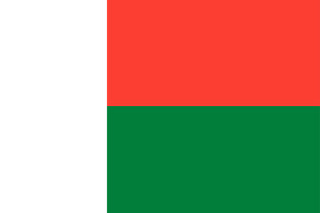 High detailed flag of Madagascar. National Madagascar flag. Africa. 3D illustration.