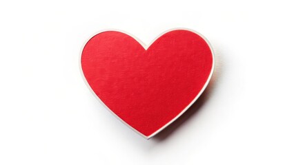 Fototapeta premium Red Heart Shape Sticker Isolated on White Background , Christmas decoration