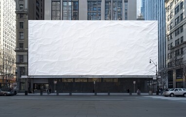 Large blank billboard on a New York City office building.
