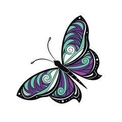 Simple butterfly icon logo vector illustration isolated stock