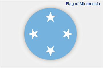 High detailed flag of Micronesia. National Micronesia flag. Oceania. 3D illustration.