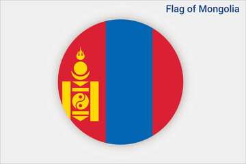 High detailed flag of Mongolia. National Mongolia flag. Asia. 3D illustration.