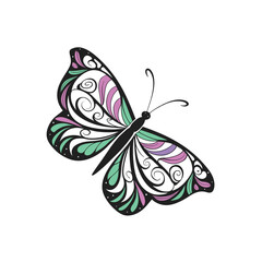create a logo featuring a butterfly with an auror.eps