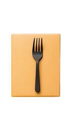 Black Fork on Brown Box Background
