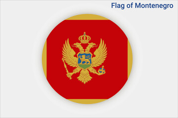High detailed flag of Montenegro. National Montenegro flag. Europe. 3D illustration.