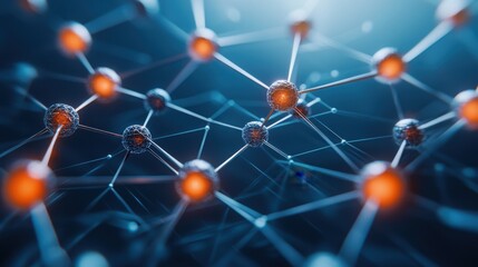 A close-up view of interconnected nodes and lines, representing a complex network, illuminated with vibrant colors on a dark background.