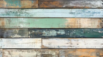 Naklejka premium Rustic multicolored wood plank background texture.